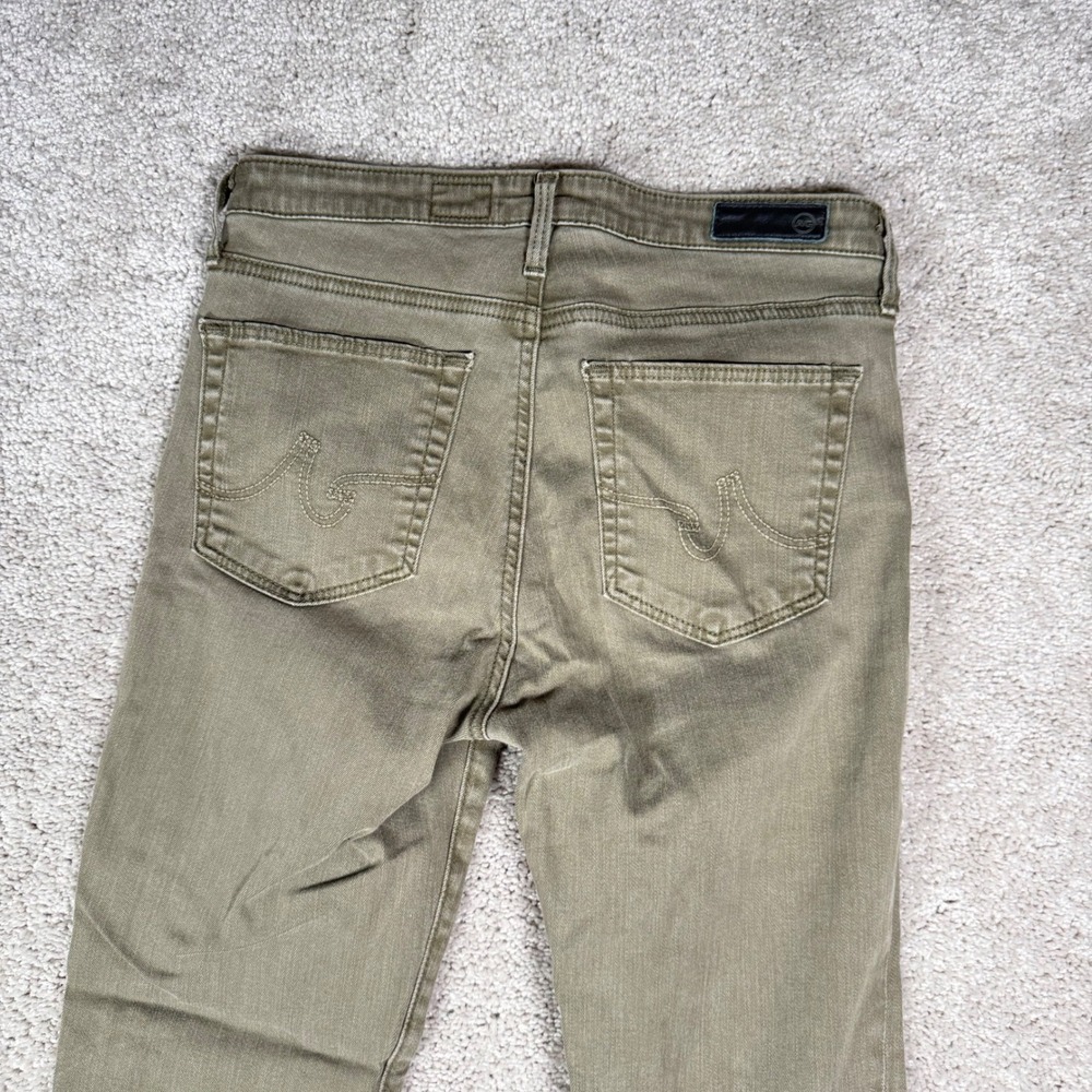 AG Adriano Goldschmied‎ Faye Mid Rise Cigarette Pants Olive Green Women's 26R - Picture 10 of 11